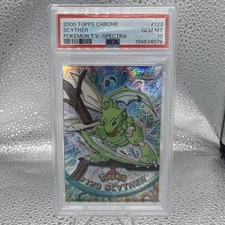 Topps 2000 Topps Chrome Pokemon TV Spectra Scyther #123 PSA 10 picture