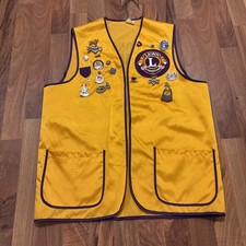 Vintage Lions Club Vest Small Yellow Cottonwood MN 1960s-1980s Lapel Pins Patch⁠ picture