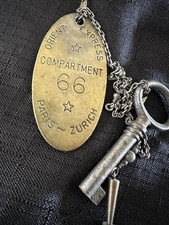1976 ORIENT EXPRESS Lowell Sigmund Brass Compartment 66 Keychain Paris ~ Zurich picture