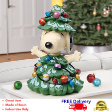Peanuts Snoopy Christmas Tree Lighted Statue Holiday Table Decor LED 15 Inch New picture