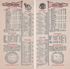 1963 Detroit Tigers Briggs Stadium Team Schedule Roster Cleveland Indians 4x7