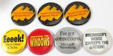 Vintage Microsoft Promotional Pinback Button Lot picture
