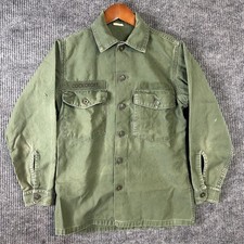 Vintage Military Vietnam Sateen Utility Shirt OG 107 Men’s Small Long Sleeve picture