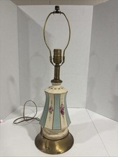 Vintage Porcelain And Brass Lamp Needs To Be Rewired 21 1/2” Tall picture