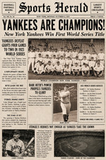 Yankees Win First World Series Headlines News Poster up to 24 x 36 Inches picture
