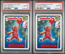 PSA 10 SET- Garbage Pail Kids 30th Anniversary 7a Mad Michael & 7b Jumpin Jordan picture