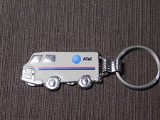 VINTAGE AT & T TELEPHONE VAN TRUCK KEY CHAIN NEW picture