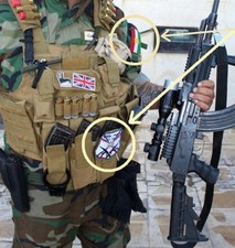 Anti-Isis Syria-Iraq Foreign Christian Fighter SSI Dwekh Nawsha + Kurdish Flag picture