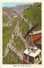 Tramway Gondola, Bridal Veil Falls, Provo Canyon, Utah, Unused Vintage Postcard picture