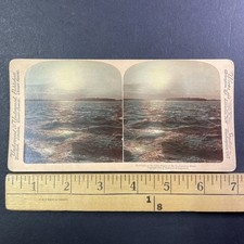 Moonlight St Lawrence River Stereoview Underwood & Underwood 1902 Quebec Canada picture