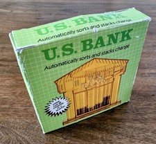 Vintage 1970s U.S. BANK J.S.N.Y. Plastic Coin Sorter Bank Item #4916 HONG KONG picture
