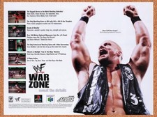 1997 WWF War Zone PS1 Original Advertisement / Retro Wall Art v2 picture