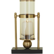 CosmoLiving by Cosmopolitan Metal Pillar Candle Holder with Metal Stand, 8