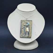Rare Authentic Ancient Egyptian Antiquities Anubis Amulet Necklace Egyptian BC picture