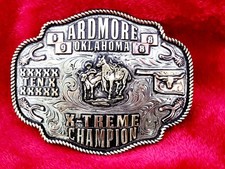 ROUGHSTOCK Rodeo Trophy Buckle☆CHAMPION BULLDOGGING☆Ardmore Oklahoma☆1988☆83 picture