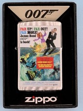 James Bond 007 On Her Majesty’s Chrome Zippo Lighter NEW In Box Rare picture