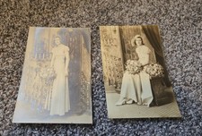 Antique Late  1920s/1930s  Photograph Lovely Young Women Wedding Bride 2- 4×6 picture
