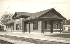 Plano Illinois IL Train Depot Real Photo c1900s-10s Real Photo Vintage Postcard picture