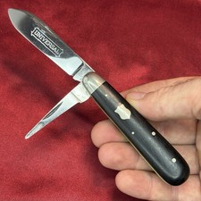 Antique LF & C New Britain Conn Pocket Knife Ebony Wood Jack 1912-30s NEAR MINT picture