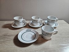 Set Of 4 Ford Motor Co. Cafeteria China Cup & Saucer China Shenango Mugs picture