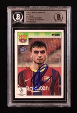 Pedri Signed 2020-21 Merlin Heritage 95 UCL #10 RC (BGS) Rookie Card | Beckett W picture