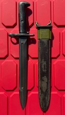 Vtg WW2 UNDATED US M1 GARAND BAYONET PAL FLAMING BOMB Knife SCABBARD Military picture