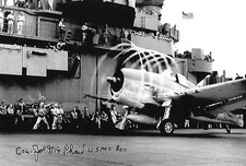 Joe McPhail autographed 4x6 photo WW II Hell Hawks P-47 Pilot RARE COA LOOK picture