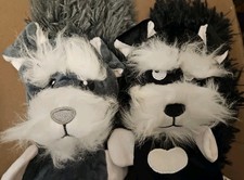 2 Pc Giant Standard Minature Schnauzer No Stuffing Flat Squeaky Dog Toys FS picture