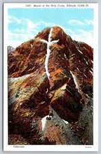 Mount of the Holy Cross Colorado Linen Postcard Sanborn Souvenir Co. picture