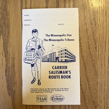 Minneapolis Star And Minneapolis Tribune Carrier Salesman’s Route Book - Vintage picture
