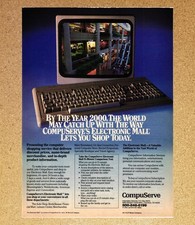 CompuServe Computer Keyboard Electronic Mall - Magazine Print Ads Poster 1985 picture