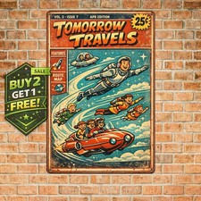 The Jetsons Cartoon Metal Sign 8x12 Vintage Retro Future Wall Decor Plaque picture