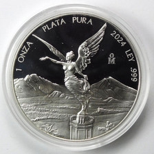 2024Mo Proof Mexico 1 Onza Libertad 1 Oz .999 Fine SiIver C0in picture