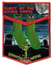 Boy Scout OA 35 Wichita Lodge Night of the Living Socks High Adventure Flap Set picture