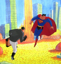 1996 SUPERMAN WB ORIGINAL PRODUCTION CEL WARNER BROTHERS DC COMIC BOOK ART picture