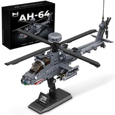MISINI M8023 AH-64 Apache Longbow Attack Helicopter Building Blocks Set, 1383... picture