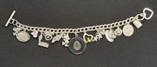 RARE Custom Disneyland Club 33 Charm Bracelet • 925 Silver Chain & Land Charms picture