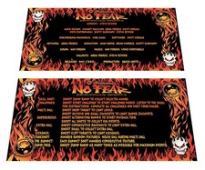 Williams No Fear Pinball Custom Apron Instruction Cards picture