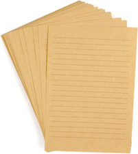 100 Sheets Vintage Kraft Stationary Paper 5.71 X 8.27 Inch, A5 Size 120Gsm Lined picture