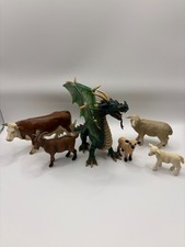 Mixed Lot of 6 Schleich Animals.  Dragon,Cow,Lamb, Sheep and Goat picture