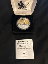 Alaska Mint Alaskan Wildlife Silver Gold Medallion Proof 1 Oz. picture