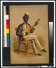 Photo:Buffalo NY 1870s Black Banjo Player in Top Hat picture