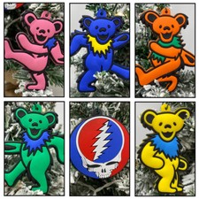The Grateful Dead Dancing Bears Christmas Ornaments Set of 6 Ornaments Brand New picture
