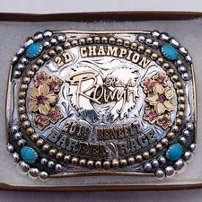Raise for Rowyn 2D Champion Barrel Racing Belt Buckle 2019 Benefit Trophy WA picture