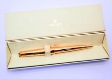 NOS Rolex Gold Plated Ballpoint Pen Wave Pattern twist Working With Aged Box picture