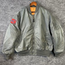 Vintage Flyers Bomber Jacket Men’s Large MA-1 Intermediate Gray Reversible picture