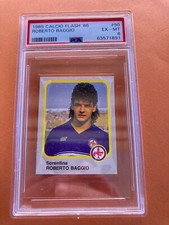 1986 ROBERTO BAGGIO FLASH FOOTBALLERS #90 GRADE PSA 6 - PANINI ROOKIE TYPE picture