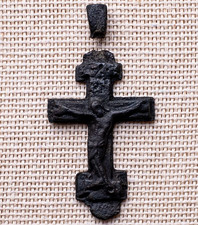 RARE ANTIQUE c. LATE 1400s - EARLY 1500s RUSSIAN ORTHODOX CRUCIFIX PENDANT 126 picture