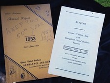 1953 Annual Report Quincy United Brethren Orphanage & Home Quincy PA 50th Year picture