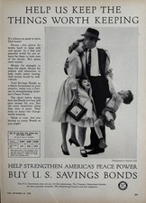 1958 US Savings Bonds Original Vintage Advertisement Family Finances Print Ad picture